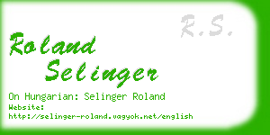 roland selinger business card